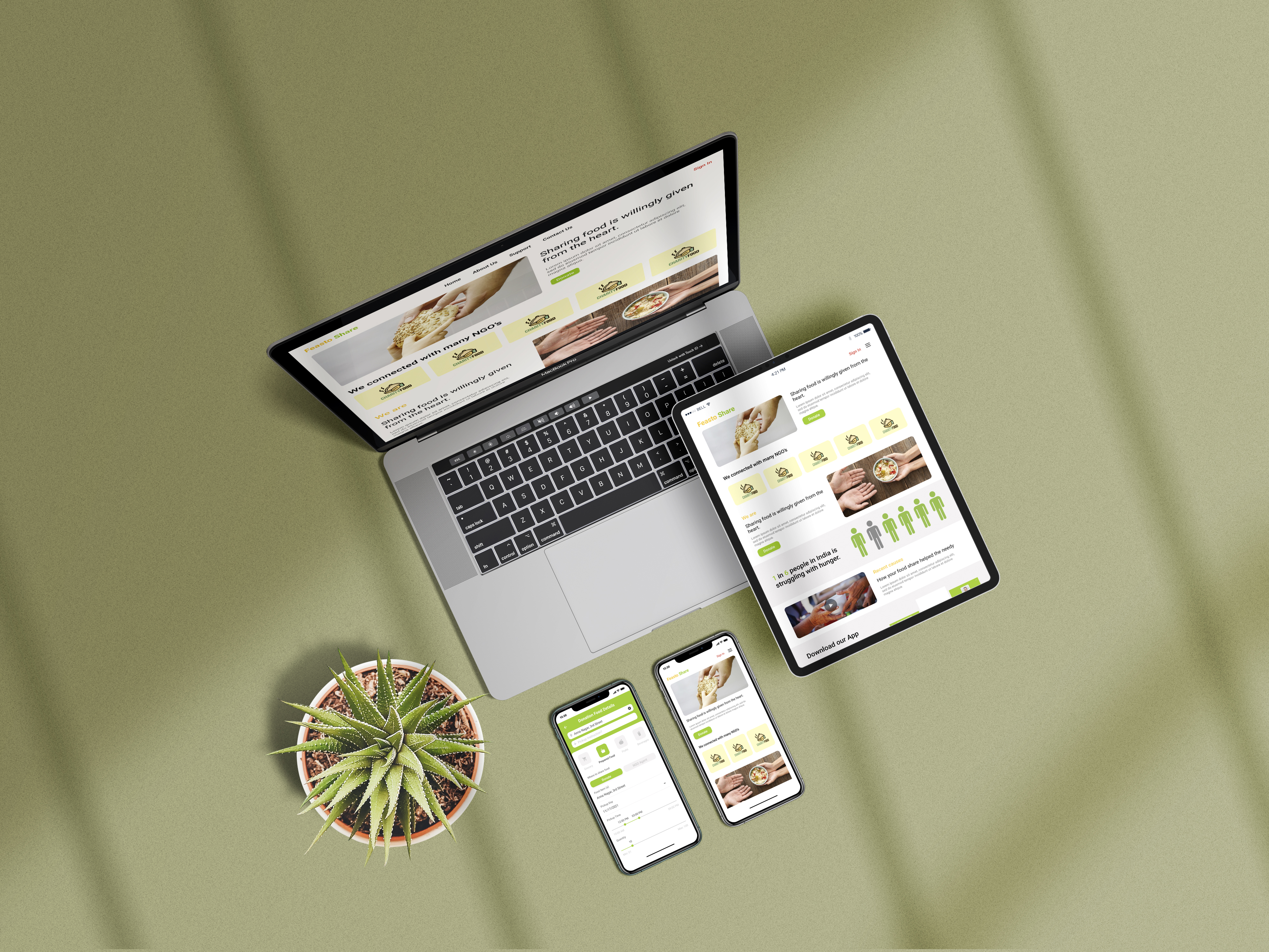 Feasto Share App and Responsive Website